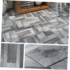 -Tiles Grey Laminate Wood Flooring 32-Tiles 12x12inch 32 Grey Reclaimed Wood