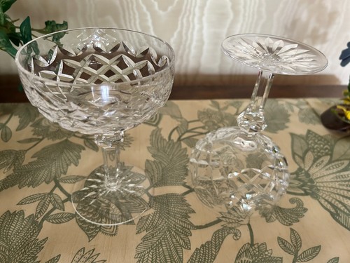 Vintage Waterford Crystal Powerscourt Champagne 5 3/8" Sherbet Glasses Set Of 2 - Picture 7 of 10