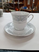 Vintage Somerset By NL Excel Blue Floral Teacup & Saucer Set
