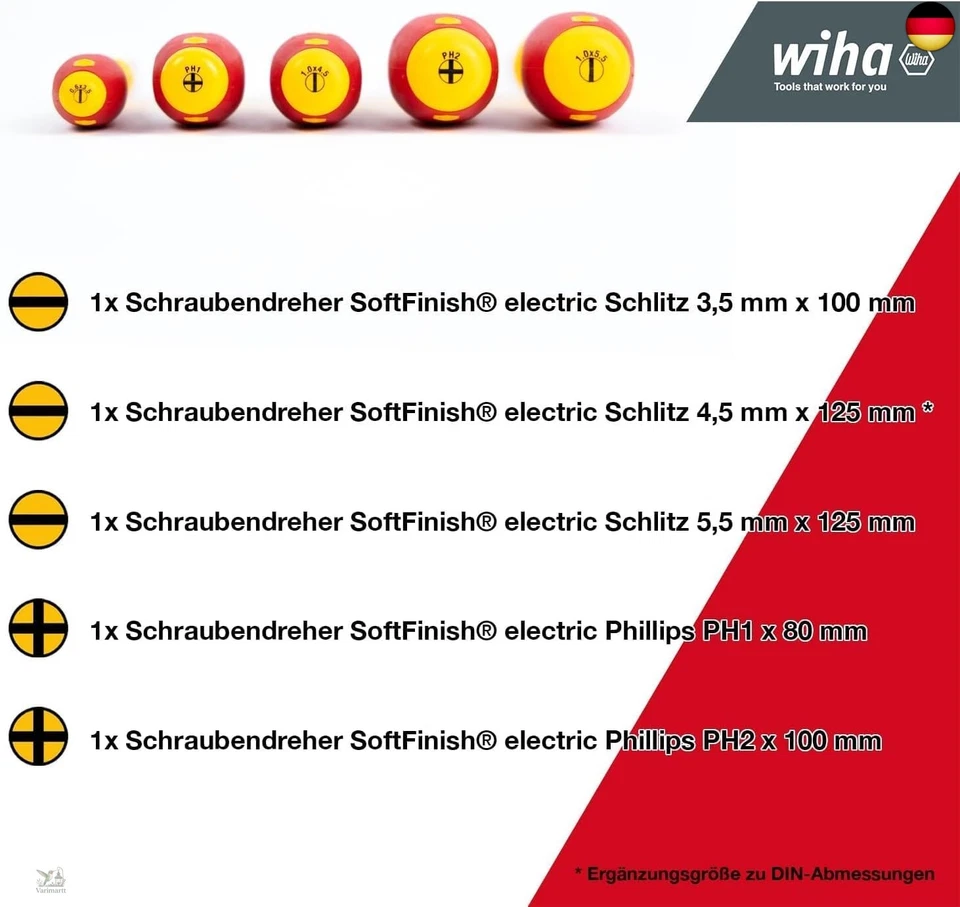 Wiha Werkzeug Set Elektriker 7-teilig I Schraubendreher Set + Seitenschneider - Bild 4 von 4