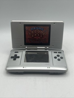 TESTED & WORKING Nintendo DS Silver Handheld System Console W/ Charger + Game
