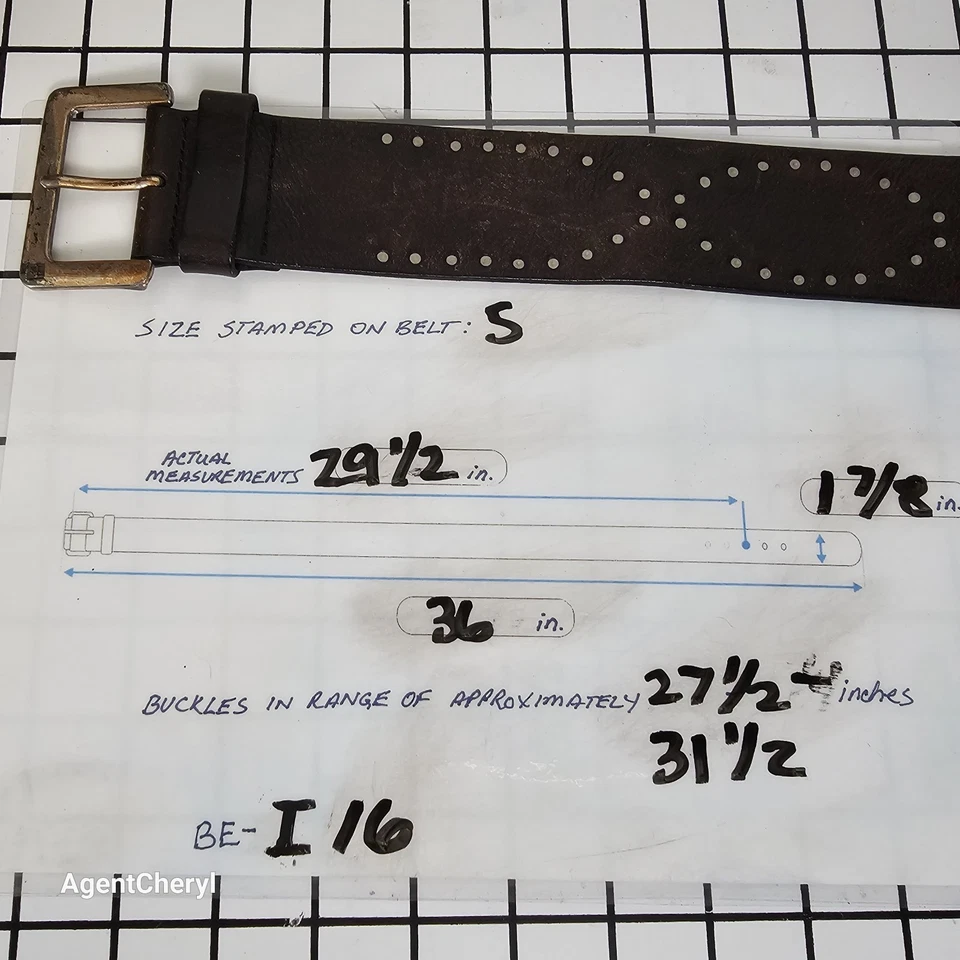 RALPH LAUREN S 27-31" Nailhead Studded Brown Distressed Leather Western Belt - Image 3 of 4