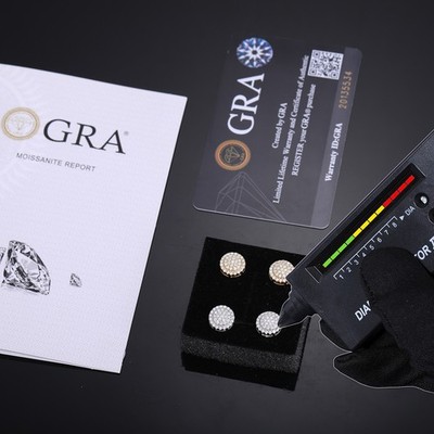 10MM Women Men's Earrings Studs Real 925 Silver Iced Moissanite Passes Tester