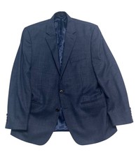 Ralph Lauren 42R Navy Blue Micro Houndstooth Blazer Jacket Sport Suit Coat