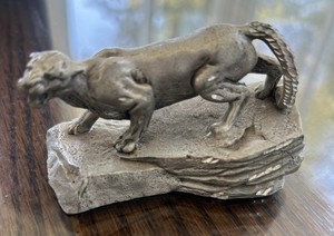 Mountain Lion  Cat Vintage 1991 Masterworks Pewter Cougar 3" Figurine PC Sedlow
