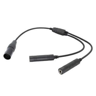 GA-Doppelstecker auf  5-Poligen XLR-Adapter, Schwarzes Luftfahrt-Kopf8028