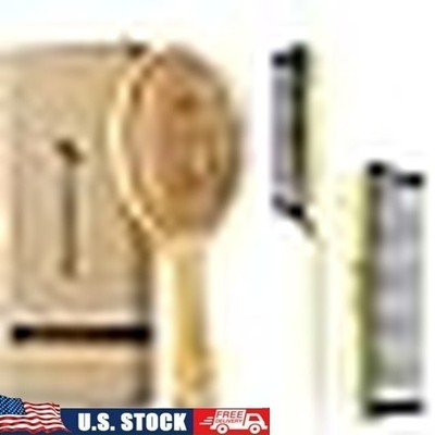 Bamboo Hair Brush Set Wide Tooth Comb Detangling Scalp Massage Eco Tools New