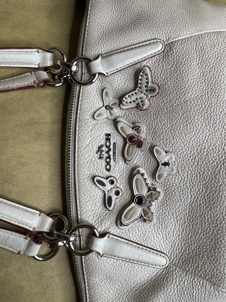 Bolso Bandolera Coach Kelsey F59354 Mariposas Marfil Hueso Tiza Cuero Foto 2 de 4