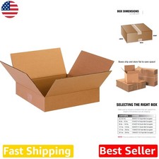 Strong 25 Pack 13x13x3" Corrugated Boxes - Ideal for Shallow Product Packaging
