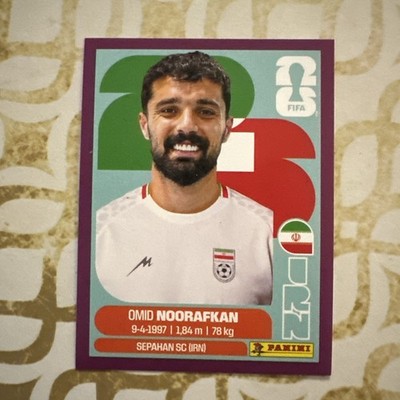 PURPLE! Panini FIFA World Cup Rookie Soccer Card #203 Omid Noorafkan Iran