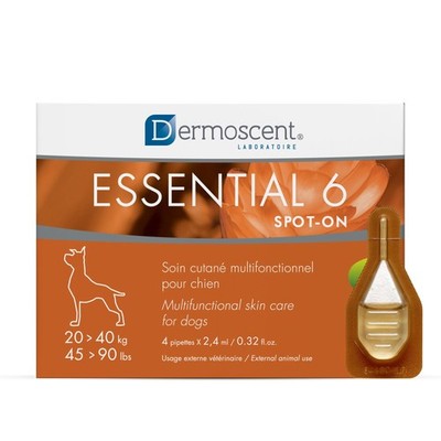 Dermoscent Essential 6 spot-on - Dog Skin Care for 45 - 90 lbs (20 - 40 kg) 