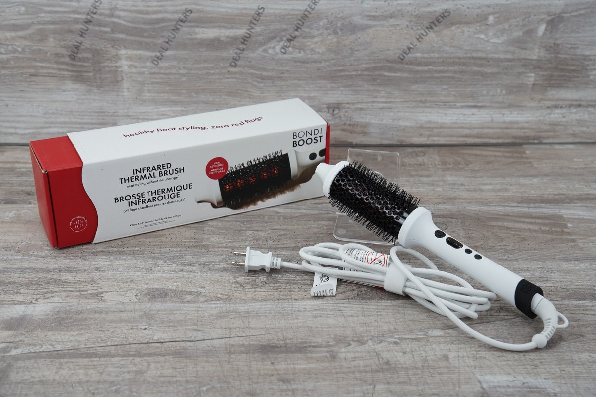 Bondi Boost White and Black Heated Styling Brush Bondiboost 51mm Blowout Brush And Heat Protect Spray 125ml  main image 2