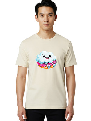 Donut-Cloud Mens Graphic Tee, 100% Cotton, Casual Summer Wear