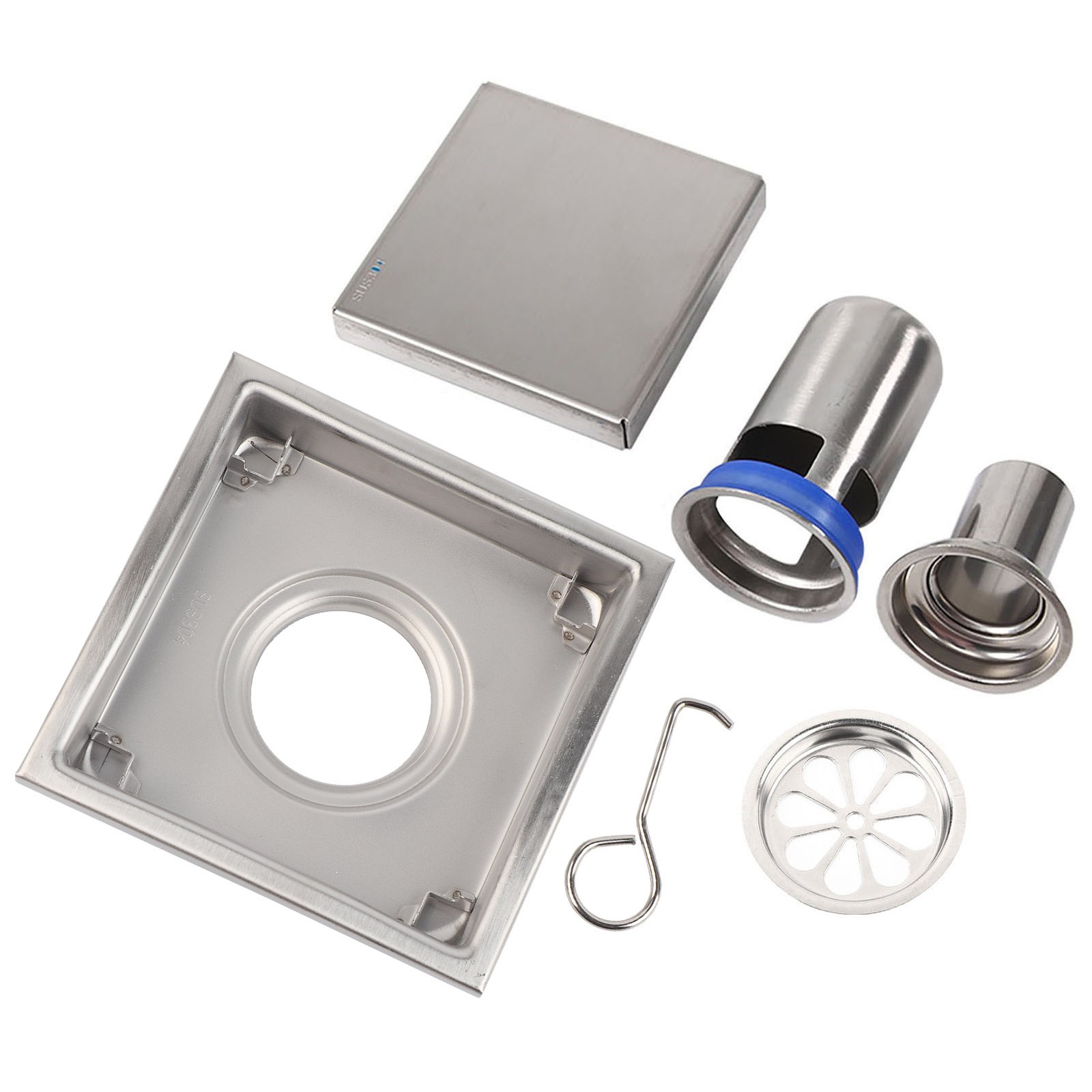 Square 304 Stainless Steel Floor Drain Strainer For Bathroom