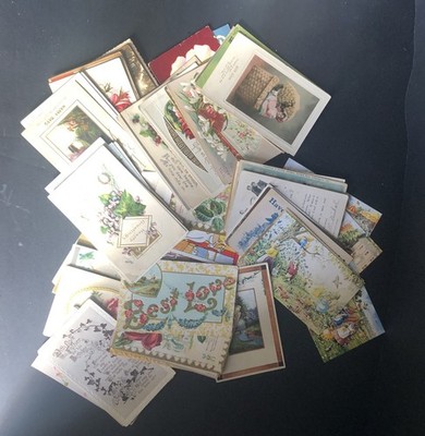 Lot of 90 Antique 1900 s Mixed Lot Postcards Travel Humor Best Wishes And More