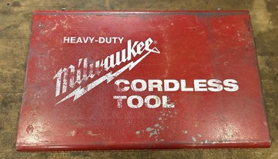 Vintage Milwaukee 12V Drill Metal Tool Case Only with manual Hard to Find