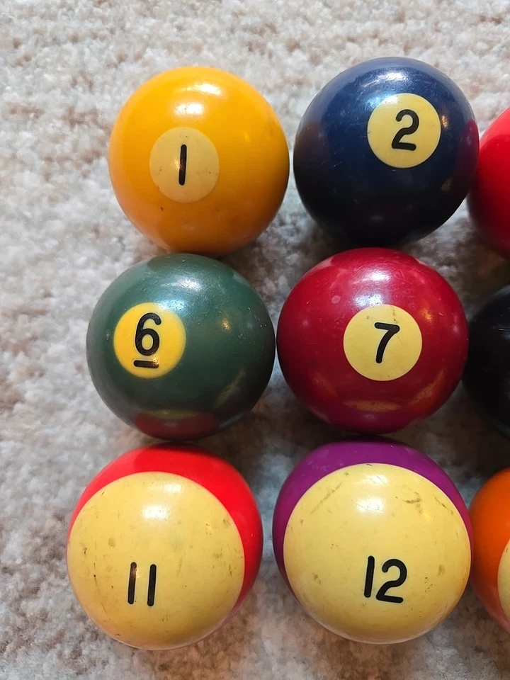 Juego de bolas de billar/piscina Brunswick vintage USADAS juego de repuesto antiguo Foto 2 de 4