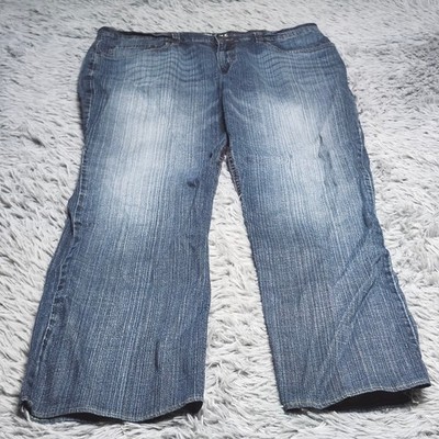 Kenneth Cole Reaction Boot Jeans Mens 36x30.5 Hemmed Blue Denim Bootcut Casual