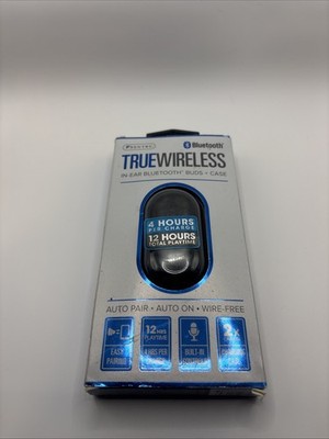 Sentry True Wireless In-Ear Bluetooth Buds + Case Black New