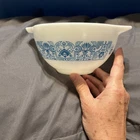 Vintage Pyrex #441 1.5 Pint Horizon Blue Cinderella Mixing Bowl 2 Handles