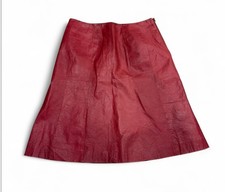 Spiegel Leather midi Skirt Size 14 Lined Color Brick EUC