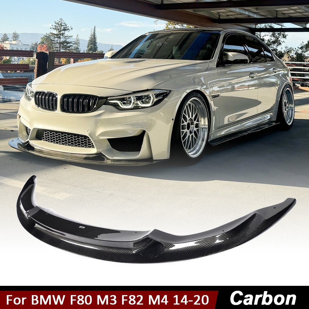 For BMW F80 M3 F82 F83 M4 2014-20 Real Carbon Front Bumper Lip Spoiler Splitter