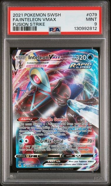 Inteleon VMAX 079/264 Pokemon TCG Fusion Strike PSA 9 Mint
