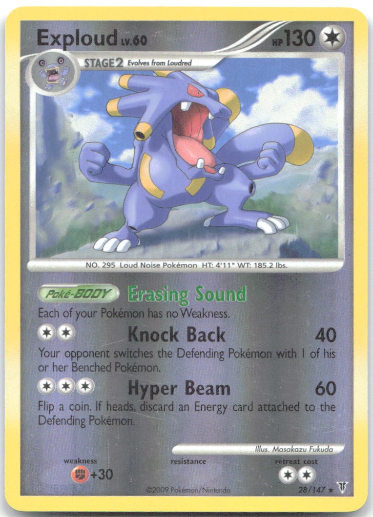 EXPLOUD 28/147 Rare Supreme Victors Pokemon REVERSE HOLO Lightly Played