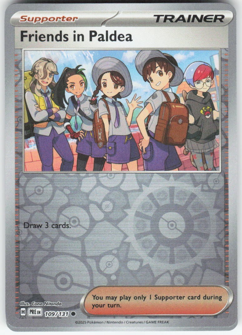 Friends in Paldea 109/131 Common Prismatic Evolutions Pokemon Reverse Holo NM