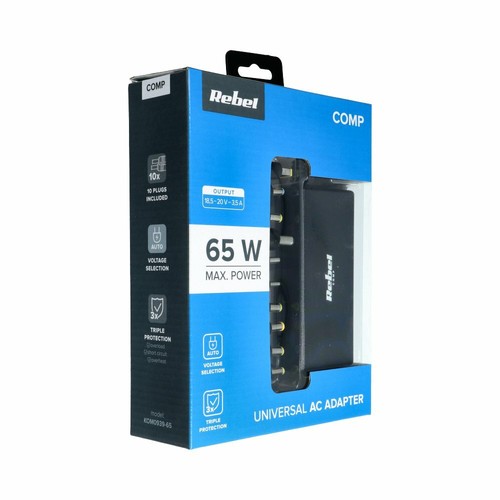 Reiseladegerät universal REBEL für Notebook / Laptop 65W-45W 18-20V / Automatik - Picture 3 of 14