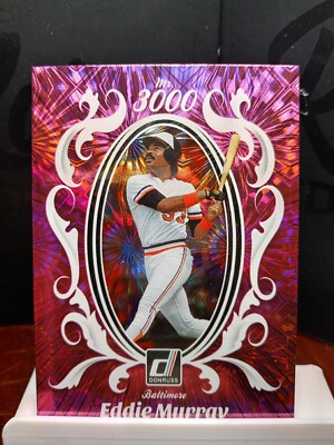 2023 Donruss Mr 3000 Pink Fireworks Holo #10 Eddie Murray Baltimore Orioles