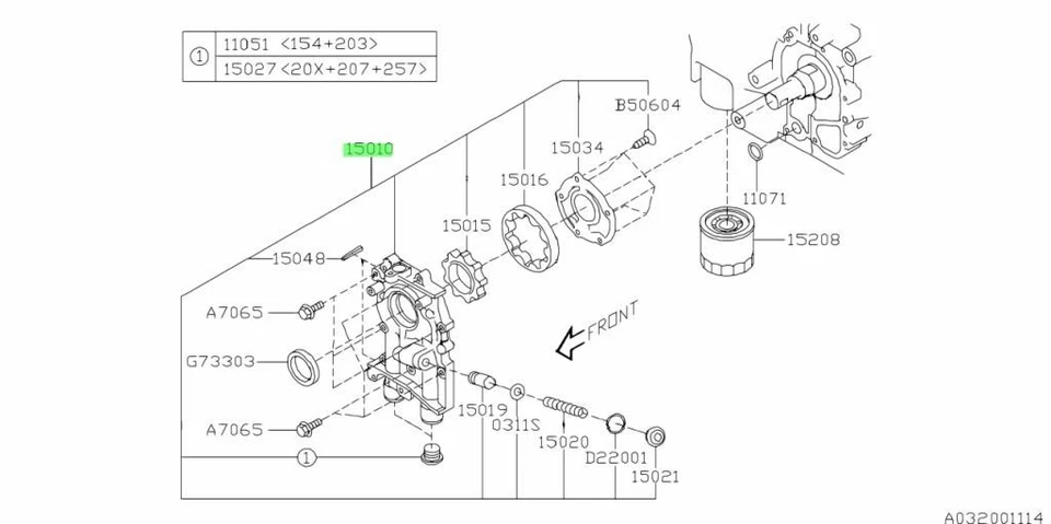 Bomba de aceite OEM Subaru 2008-2013 WRX Legacy Forester Impreza 15010AA320 genuina nueva Foto 2 de 2