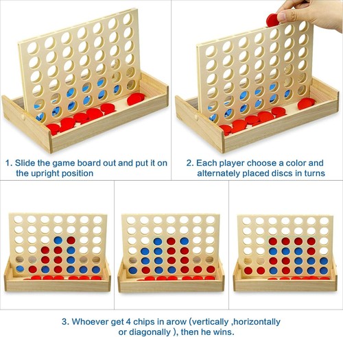Wooden Jumbo Games Connect 4 Large Outdoor Games Yard Big Huge Lawn Foldable - Picture 7 of 8