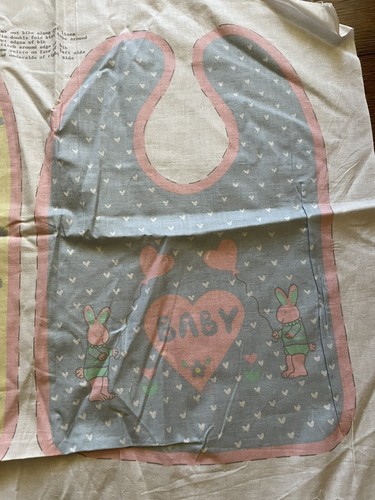 Carol Eldridge Nursery Fabric Sheep Bunny Yellow Pink Blue Baby Bibs Storytime - Picture 5 of 6