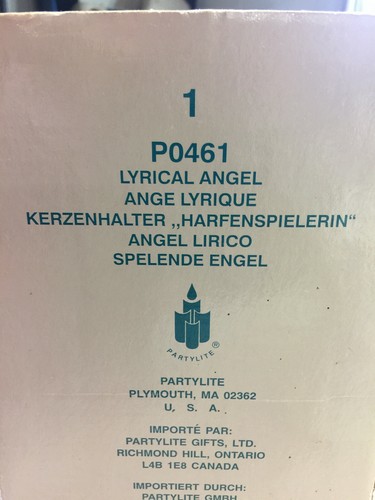 NIB~PARTYLITE "Lyrical Angel" Bisque Porcelain Taper Candle Holder Statue P0461 - Picture 7 of 8