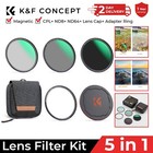 K&F Concept 5in1 Magnetic Lens Filter Kit CPL+ ND8+ ND64+ Lens Cap+ Adapter Ring