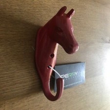 Bridle Hook, Horse Head, RED, Tack Room, FREE UK Postage