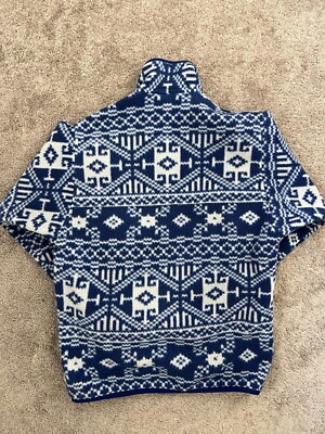 patagonia Synchilla XS ベージュ・ネイビー Vintage 2000s Patagonia Synchilla Navy/Blue Striped T Snap