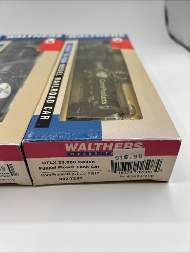 4 Different HO Scale Walthers UTLX Funnel Flow Tank Cars 932-7216, 932-7259, Box - Picture 7 of 7