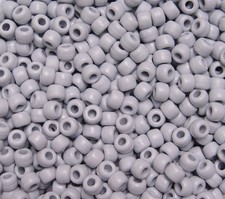 Flat Gray 9x6mm Pony Beads made in USA 500pc for school kids VBS crafts jewelry