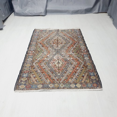 Tappeto Sumak di Seta Caucasico 4x6 piedi Tappeto di Qualità Fine Seta Sumak Kilim Tappeto - Foto 4 di 9