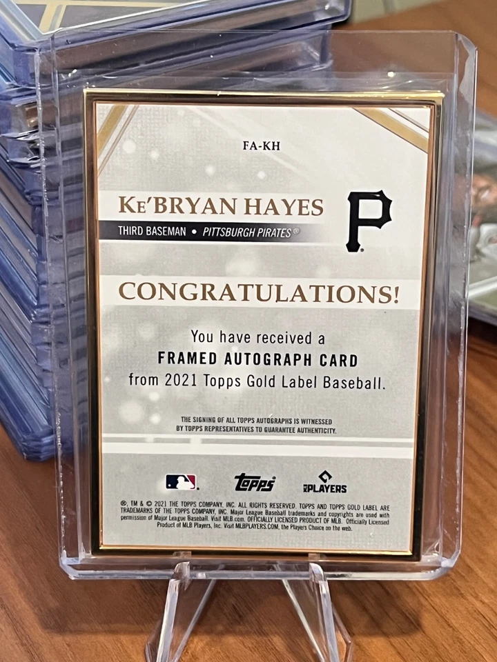 2021 Topps Gold Label Framed Autographs Red RC Ke’Bryan Hayes 5/25 #FA-KH - Image 2 of 2