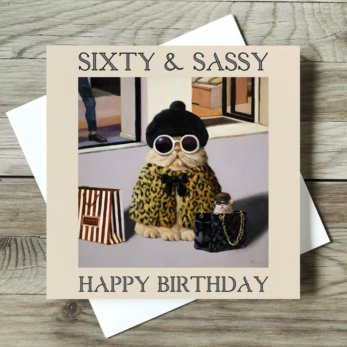 Funny 60th Birthday Card Sixty Sassy Crazy Cat Lady Sixtieth Lucia Heffernan