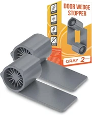 Ducki 2 Pack Door Wedge Stopper - 3 in 1 Thermoplastic Rubber Door Stop Wedge