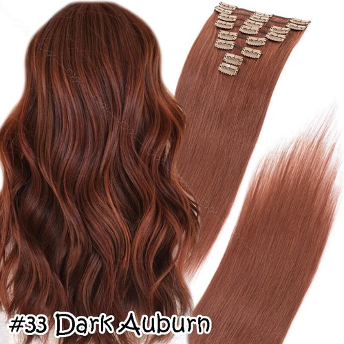 100G Dick Echthaar Clip In Haar Extensions Haarverlängerung 8 Tressen Ombre Weft - Bild 59 von 62