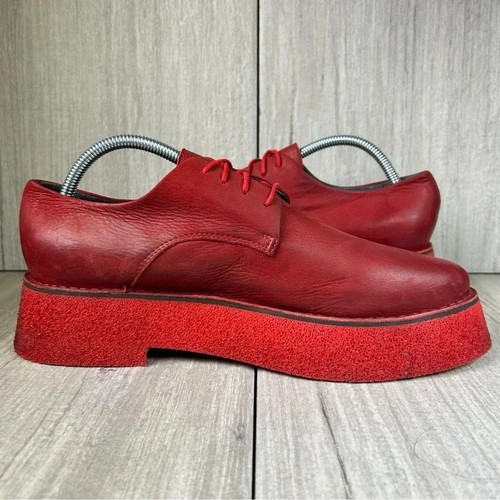Lofina Rosso Schuhe Plateau Chunky Oxford Derby Rot Leder Schnürer EUR 41 US 10 - Bild 6 von 12