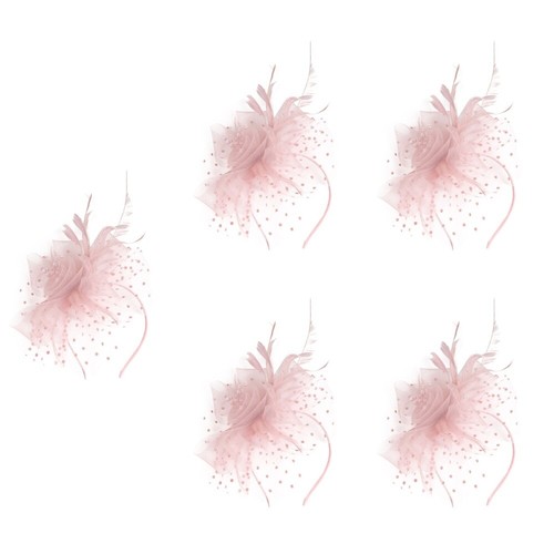 5 Count Fleur À Tête De Plume En Maille Bandeau Fascinateurs Manquer La officiel Mariée