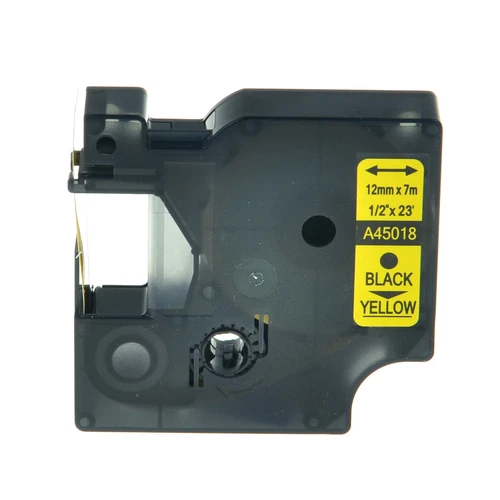 45018 NERO SU GIALLO NASTRO COMPATIBILE DYMO D1 CASSETTA LABELMANAGER 12mm