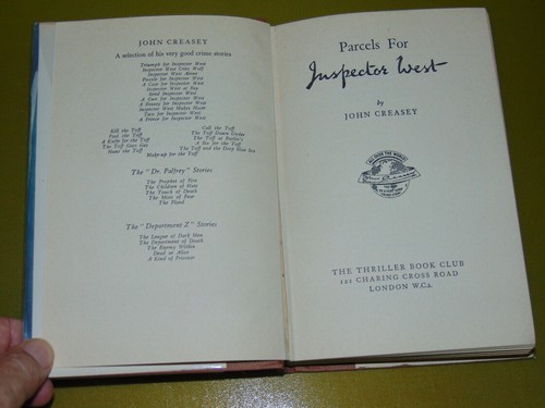 Parcels For Inspector West Creasey, John Published The Thriller Book Club 1957. - Picture 5 of 5