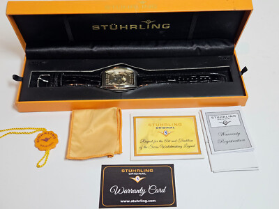 Men's Stuhrling Original Self Winding Automatic Watch Skeleton ST-90050 Box